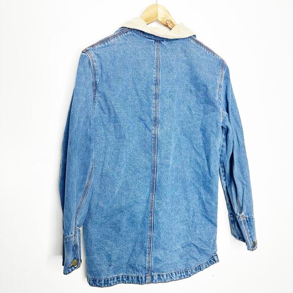 Vintage 1990s Outbrook xs small denim chore coat jacket - Picture 2 of 8